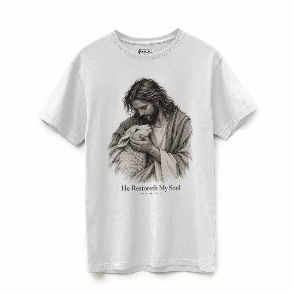 He Restoreth My Soul — Supima Cotton Tee — Product view 9