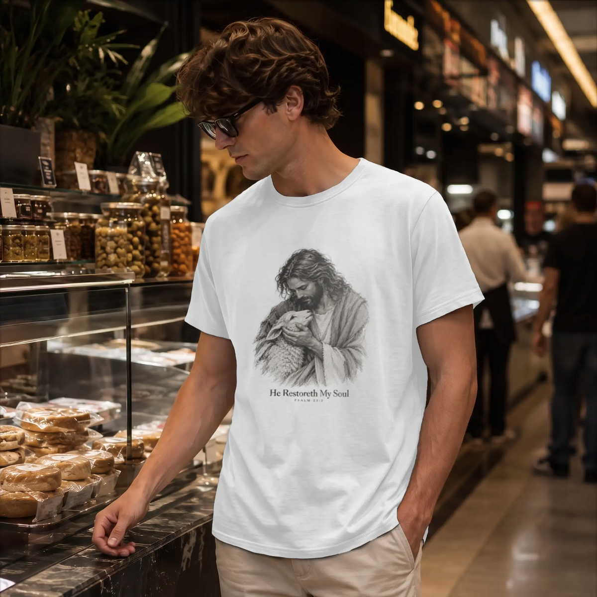 He Restoreth My Soul — Supima Cotton Tee — Product view 7