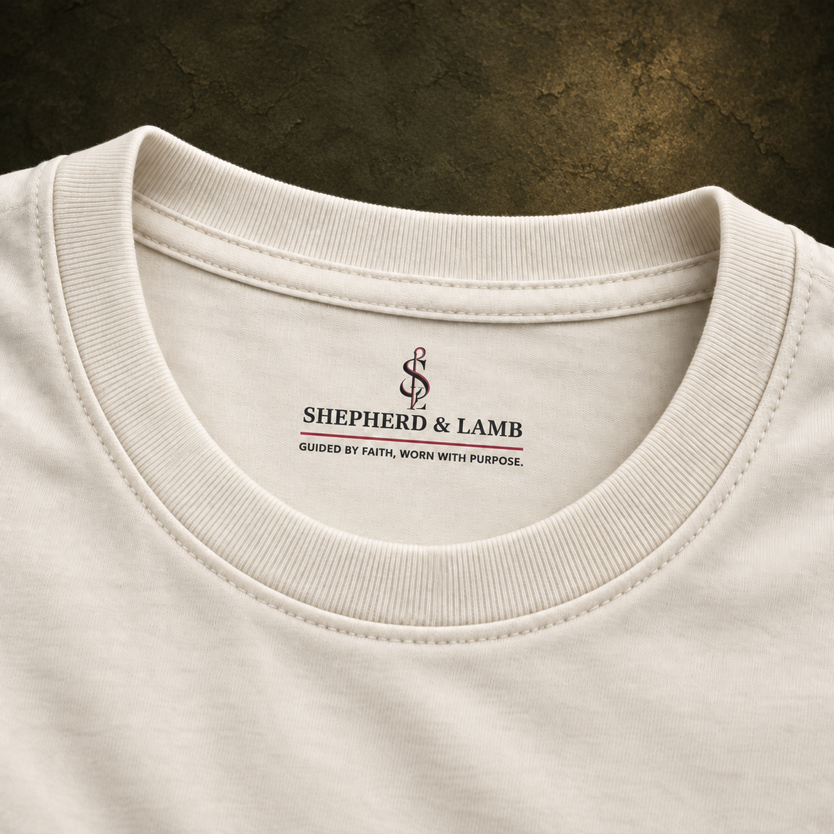 Heritage tee collar quality and Shepherd & Lamb inner-neck print