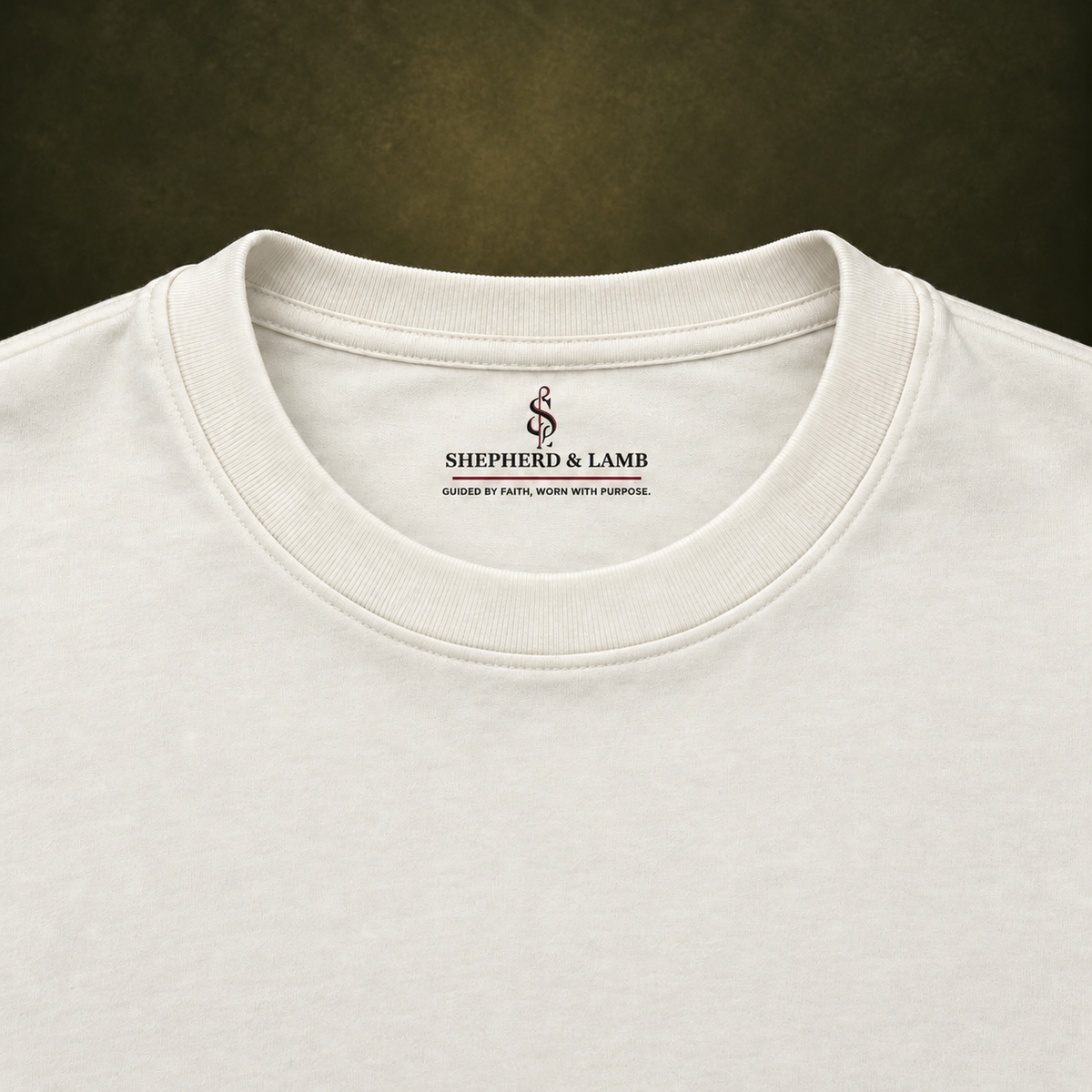 Shepherd & Lamb inner-neck print on Heritage tee