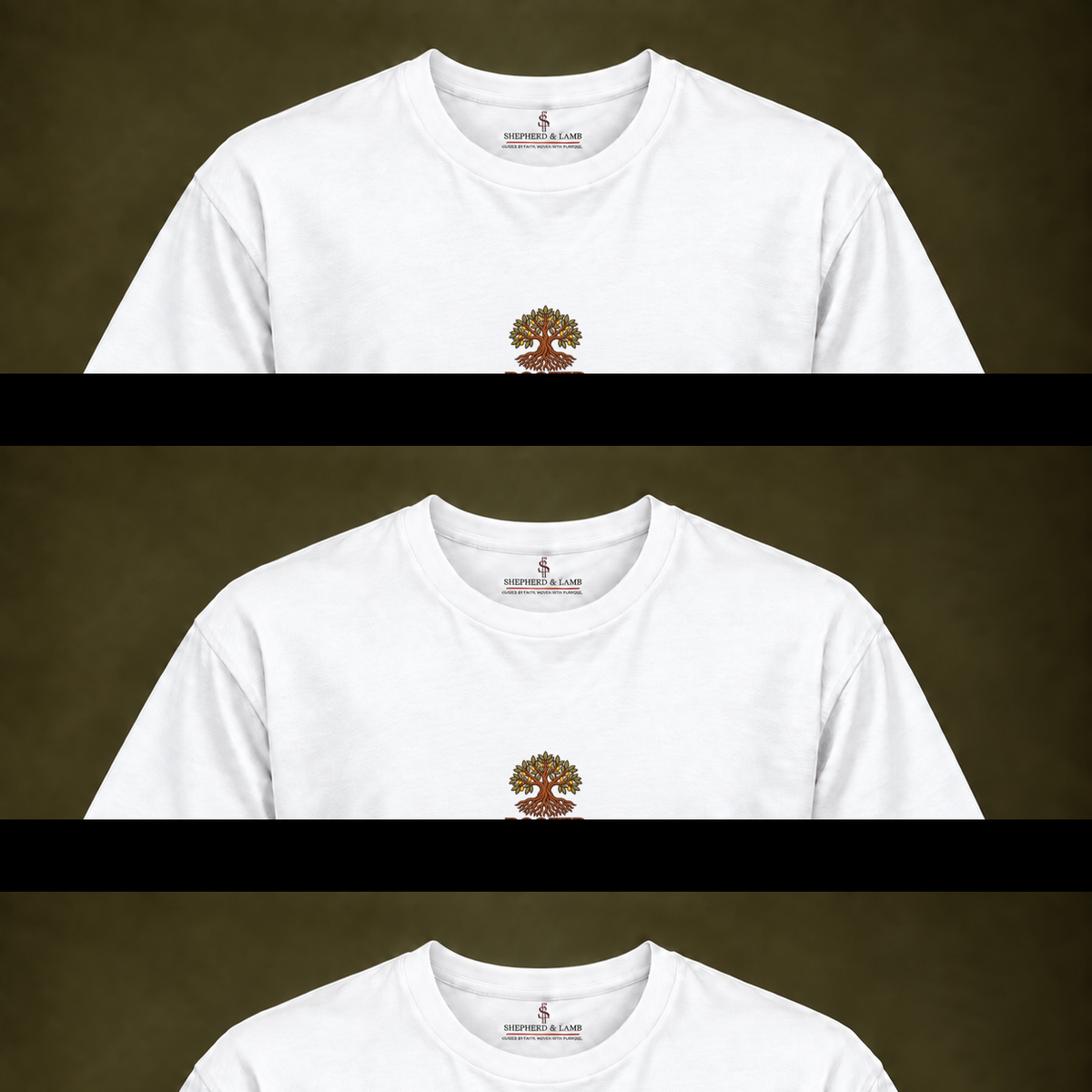 ROOTED Heritage embroidered tee in White — Shepherd & Lamb
