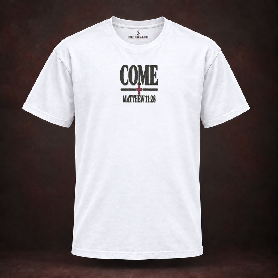 COME — Embroidered Tee