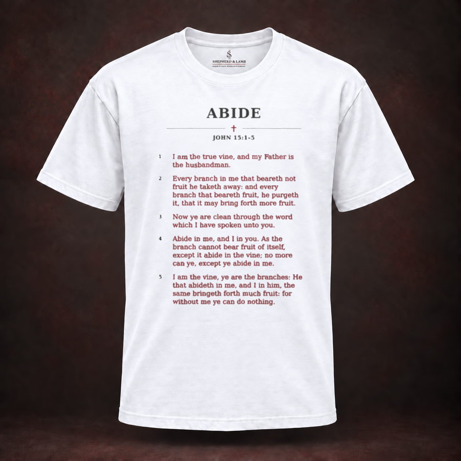 ABIDE — Red Letter His Words Tee