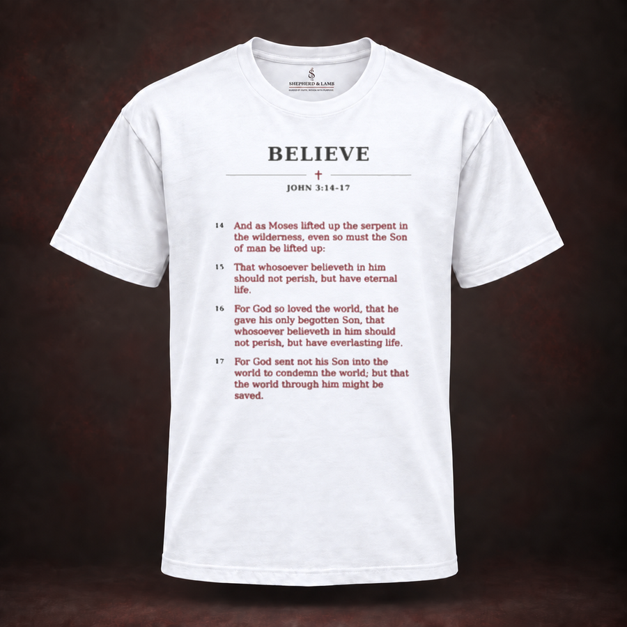 BELIEVE — Red Letter His Words Tee
