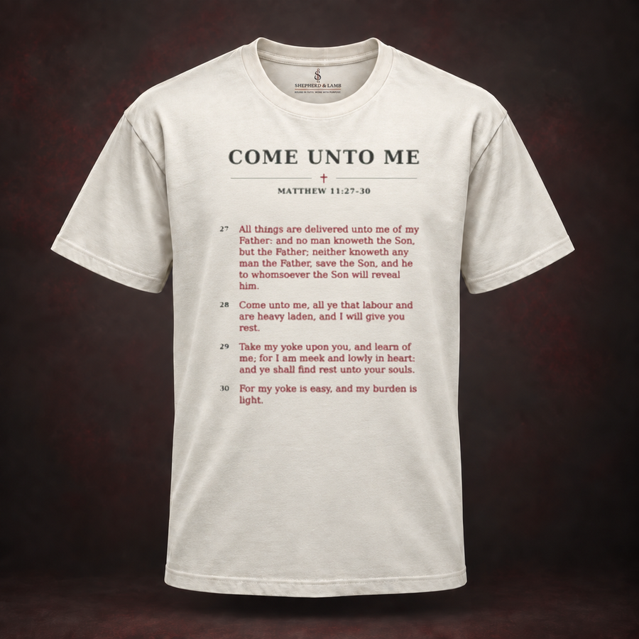 COME UNTO ME — Red Letter His Words Tee