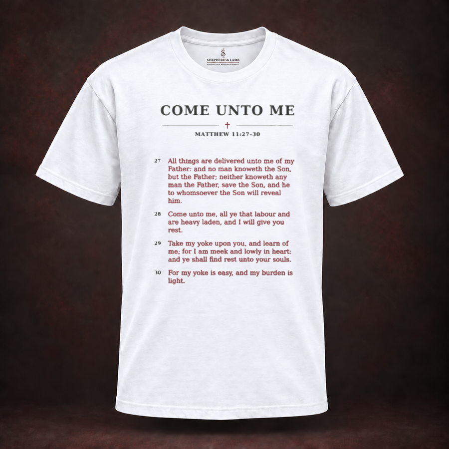 COME UNTO ME — Red Letter His Words Tee