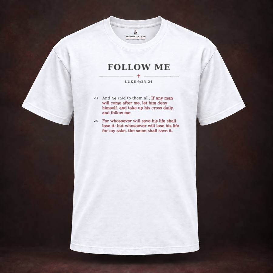 FOLLOW ME — Red Letter His Words Tee