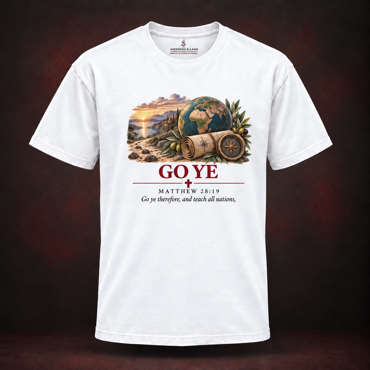 GO YE Red Letter Studio White Bella+Canvas 3010 tee front view