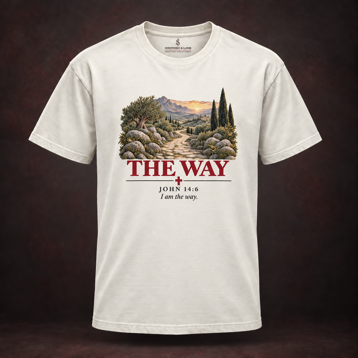 THE WAY Red Letter Studio Natural Bella+Canvas 3010 tee front view
