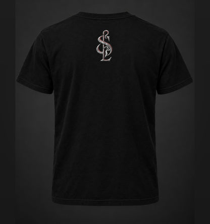 Shepherd & Lamb Street black tee back Maker's Mark